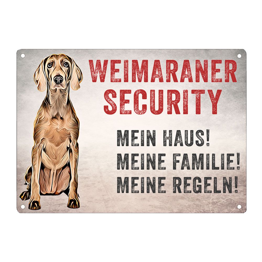 Warnschild 'Weimaraner Security' | UV-beständig, 20 x 28 cm Warnschild 'Weimaraner Security' | UV-beständig, 20 x 28 cm