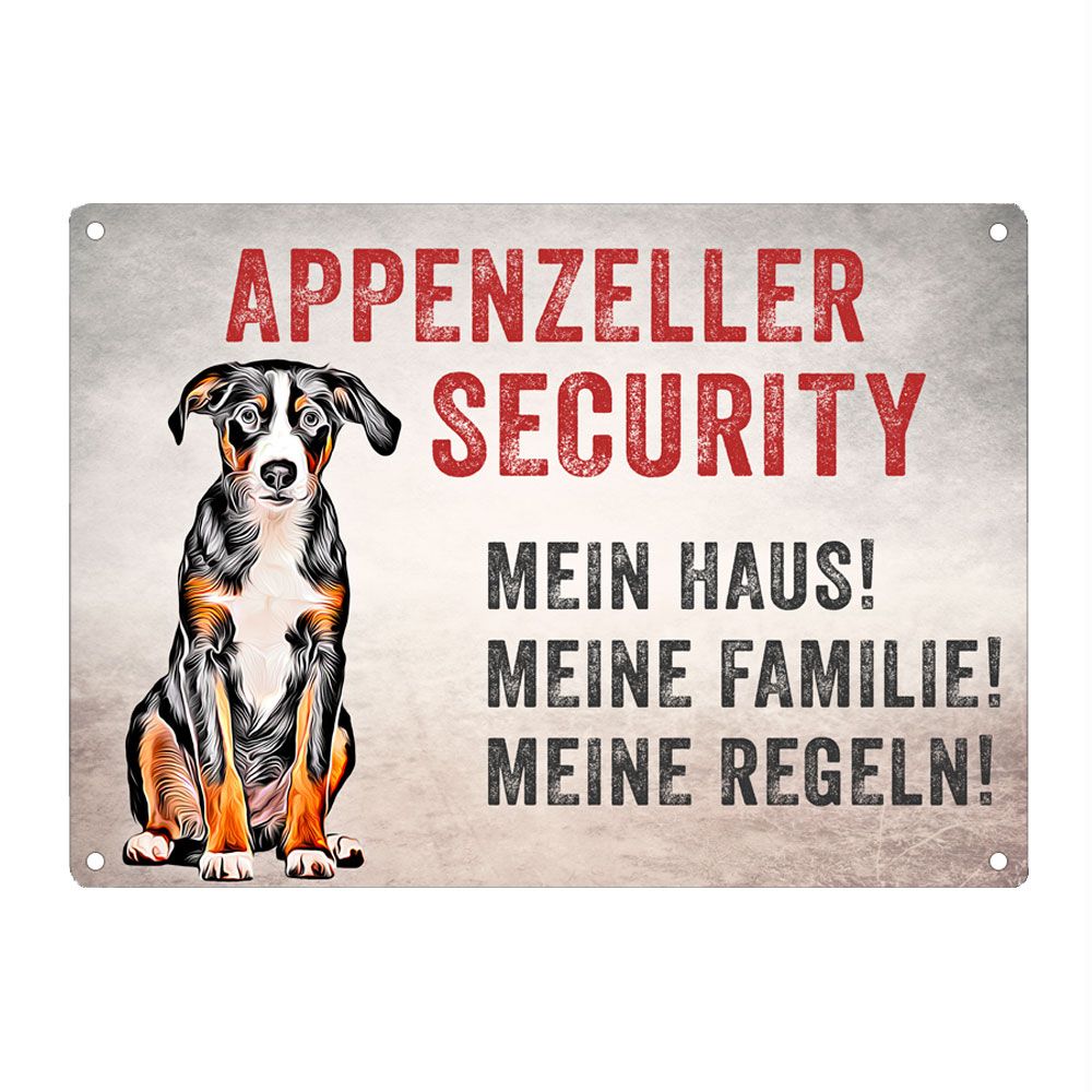 Warnschild 'Appenzeller Security' | UV-beständig, 20 x 28 cm